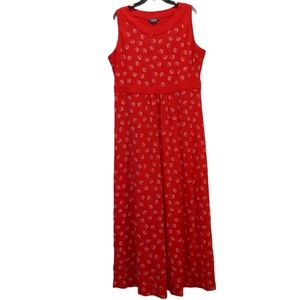 Lands' End Bright Cherry Print Dress NWT Size L